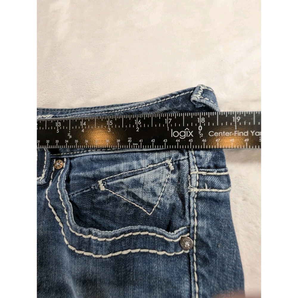 Vigoss Women Jeans Size 11 / 12 Medium Thick Stitch Embroidered Boot Flap Pocket - Picture 9 of 13